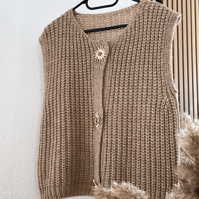 Top en maille sans manches AMARA camel 🇮🇹