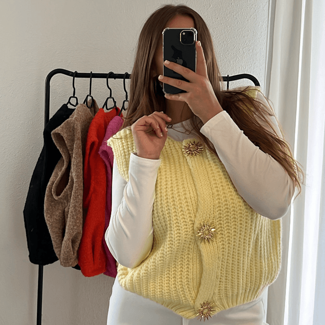 Top en maille sans manches AMARA jaune 🇮🇹