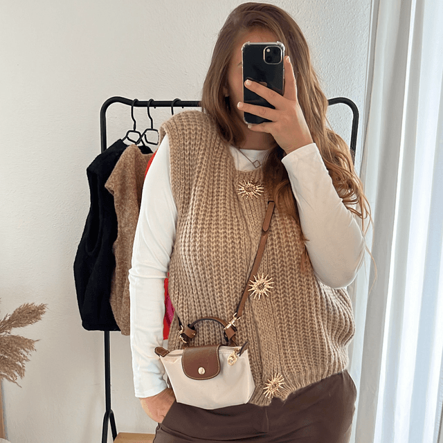 Top en maille sans manches AMARA camel 🇮🇹